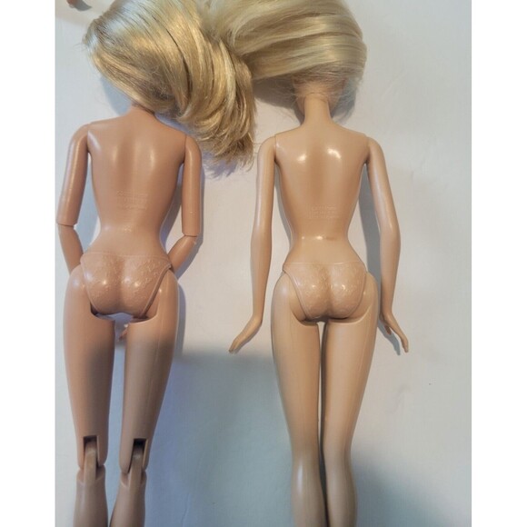 Super Star Barbie Doll Mattel 2009 Lot of 2 Dolls Nude - FLAWS - Picture 2 of 14